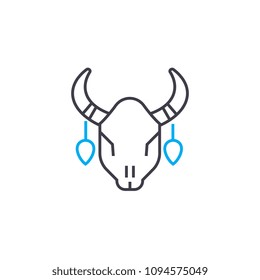 Corrida linear icon concept. Corrida line vector sign, symbol, illustration.