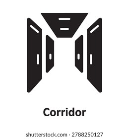 corridor icon black silhouette on white background