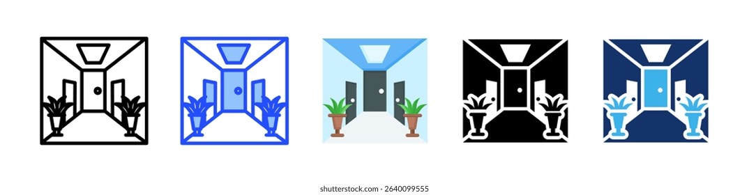 Corridor Icon Collection With Multiple Styles