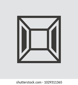 Corridor icon isolated of flat style. Vector illustration.