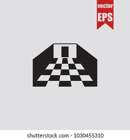 Corridor icon isometric room in trendy isolated on grey background.Vector illustration.