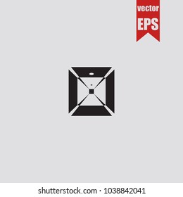 Corridor icon isometric room in trendy isolated on grey background.Vector illustration.