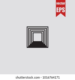 Corridor icon in trendy isolated on grey background.Vector illustration.