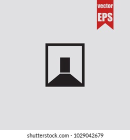 Corridor icon in trendy isolated on grey background.Vector illustration.