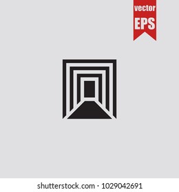 Corridor icon in trendy isolated on grey background.Vector illustration.