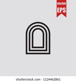 Corridor icon in trendy isolated on grey background.Vector illustration.