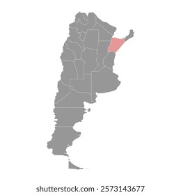 Corrientes Province map, administrative division of Argentina. Vector illustration.