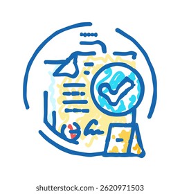 corroborando evidência crime ícone doodle esboço vetor. corroborando evidência crime sinal.