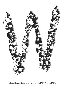 Corroded and cankered letter isolated on white background.