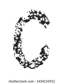 Corroded and cankered letter isolated on white background.