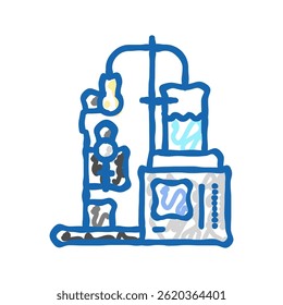 corrosion testing materials engineering doodle icon sketch vector. corrosion testing materials engineering sign. isolated symbol illustration