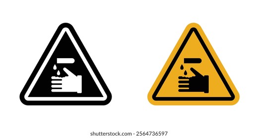 Corrosive acid safety sign vectors in flat syle