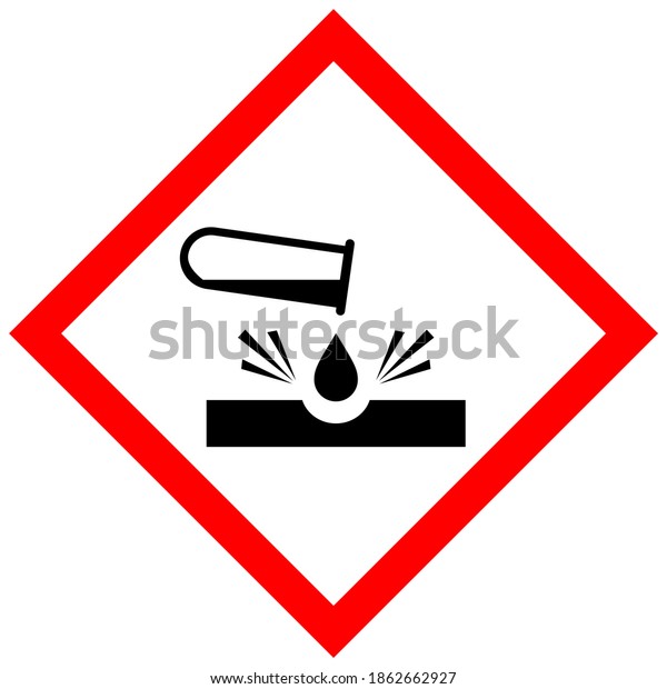 Corrosive Acid Vector Warning Sign Isolated Stock Vector (Royalty Free ...