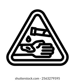 corrosive bleach line icon vector. corrosive bleach sign. isolated contour symbol black illustration