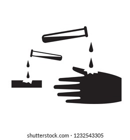 corrosive, caution sign icon vector, modern concept, simple design, avoid and danger symbol