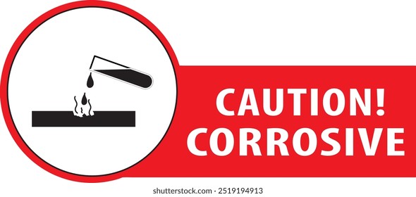 Corrosive caution sign notice vector, Battery acid warning sign notice vector