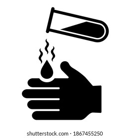 Corrosive Chemical Agent, Acid Burn Hazard Vector Icon On White Background