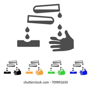 Corrosive Drops vector pictograph. Style is a flat graphic symbol in grey, black, yellow, blue, green color versions. Designed for web and mobile apps.