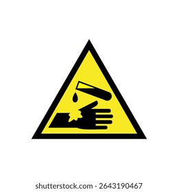Corrosive liquid hazard icon is suitable for hazardous place prohibition design	