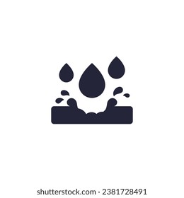 corrosive material and acid icon, vector pictogram