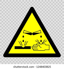 Corrosive material vector sign.

Warning sign is a sign giving warning of a hazard or danger.