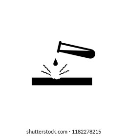 corrosive material warning symbol icon, vector illustration