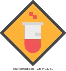 corrosive sign alert vector flat illustration