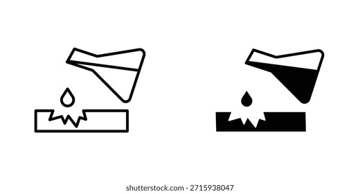 Colección de diseño de icono de sustancia corrosiva. Signo y Vector para diseños de interfaz de usuario