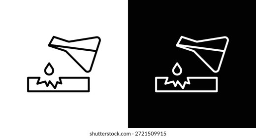 Elemento de logotipo de icono de sustancia corrosiva. Ilustración vectorial. EPS10