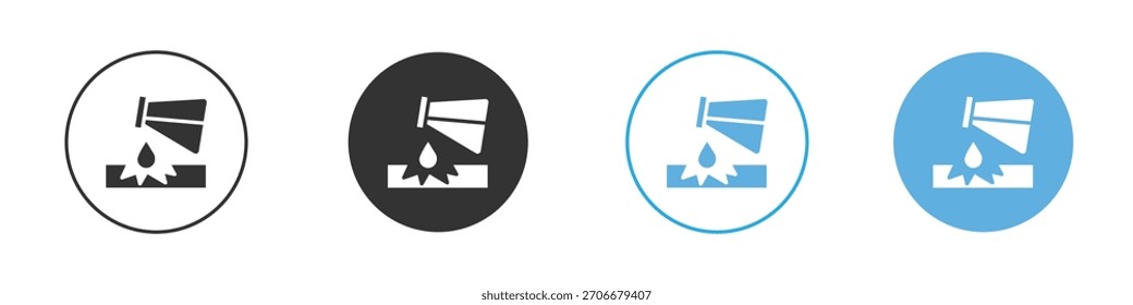 Ícone de substância corrosiva Conjunto de design de modelo de logotipo