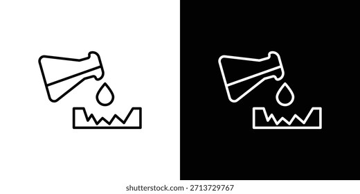 Ícone de substância corrosiva, sinal vetorial de contorno, download de design de logotipo