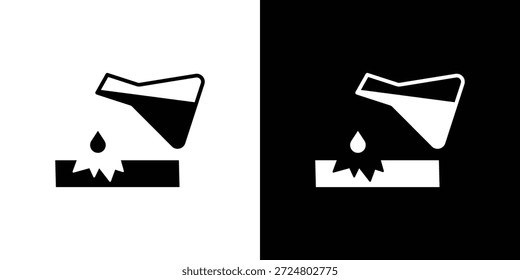 Korrosive Substanz Symbol Silhouette Vektor flache Illustration Design Pack.