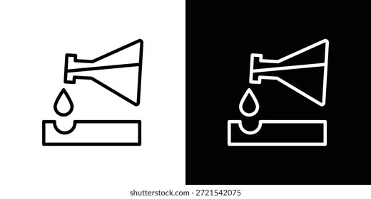 Korrosives Substanzsymbol im trendigen, dünnen, linearen Stil.