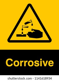 Corrosive substance sign vector design.
Dangerous corrosive substance symbol sign.