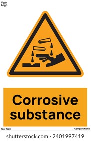 Corrosive substance signs symbol standard iso 7010