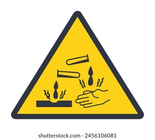 Corrosive substance symbol. Concept of hazard symbols.
