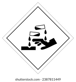 Corrosive Substance Symbol ,Vector Illustration, Isolate On White Background Label. EPS10