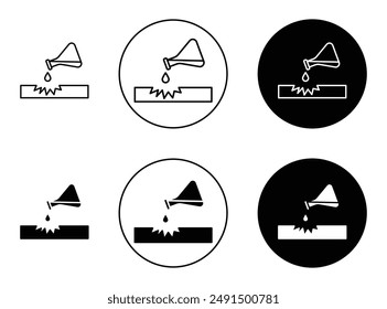 Corrosive substance vector icon set