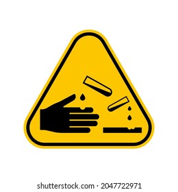 Corrosive Symbol Chemical Hazard Sign Yellow Stock Vector (Royalty Free ...