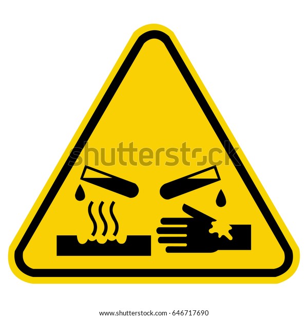 corrosive warning\
sign, chemical hazard\
sign