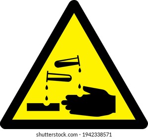 Corrosive yellow and black symbol