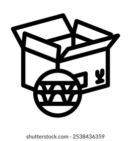 corrugated box cardboard packaging line icon vector. corrugated box cardboard packaging sign. isolated contour symbol black illustration