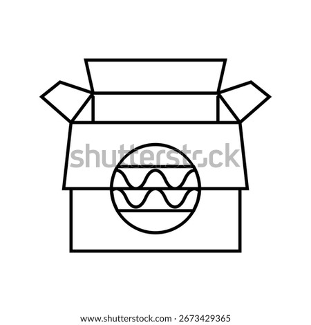 corrugated box cardboard packaging line icon vector. corrugated box cardboard packaging sign. isolated contour symbol black illustration