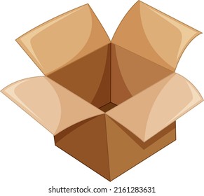 A corrugated box on white background illustration