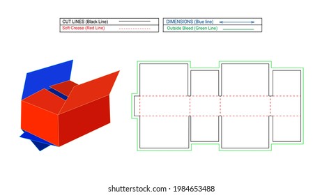 Corrugated  box styles, corrugated shipping box, color editable and changeable box, dieline tamplate and 3d box.