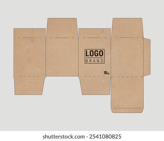 Corrugated cardboard box design template for product packaging