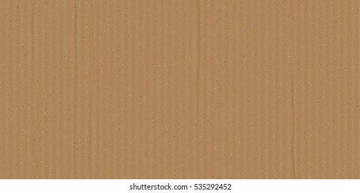 Corrugated cardboard. Brown kraft paper texture. Vector illustration.