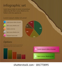 corrugated cardboard infographic background 
