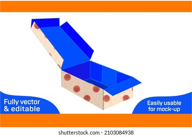 Corrugated cardboard packaging box dieline template and 3D vector file 