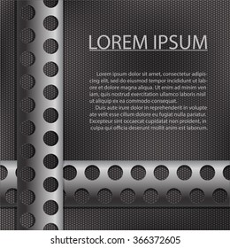 Corrugated dark stylized mesh background with place for text